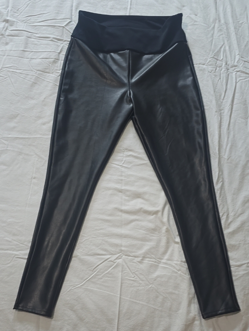 Assets Black Faux Leather High-Waist Leggings Never Worn!